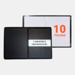 CADERNETA IMPERMEÁVEL PRETA - 10 FOLHAS